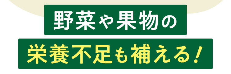 野菜や果物の栄養不足も補える！